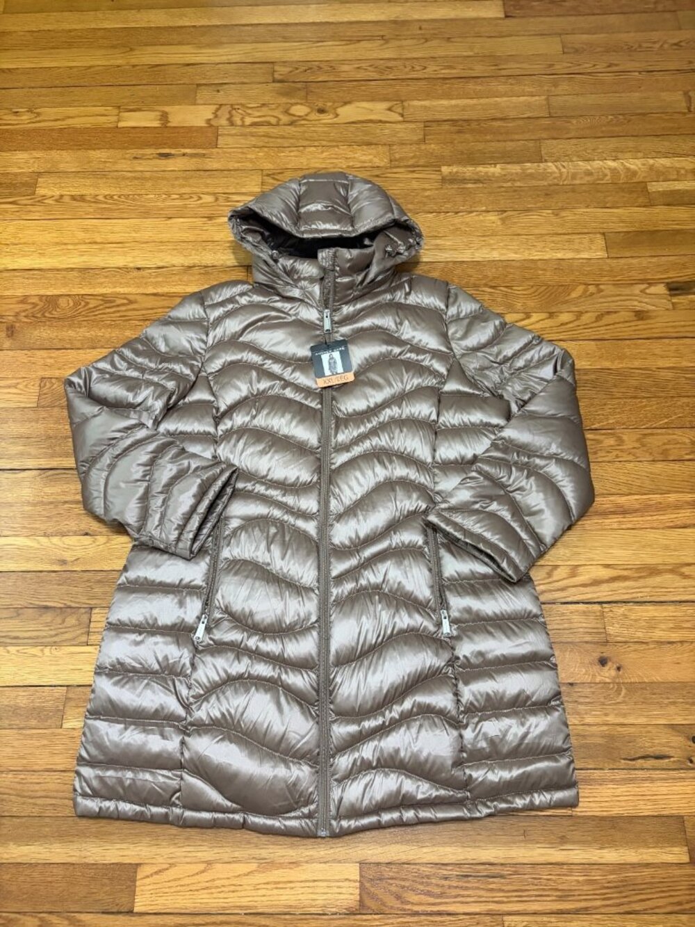 Andrew Marc Womens Packable Lightweight Premium Down Jacket Sz 2XL Brown NWT